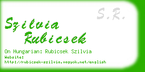 szilvia rubicsek business card